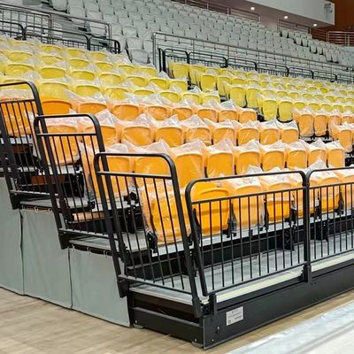 PP HDPE Material Retractable Bleacher Seating with 480 cm * 552 cm * 780 cm Size and 2 Years Warranty