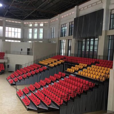 Comfortable PP Material Retractable Bleacher Seating For Tribune Indoor Gym