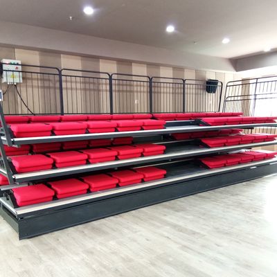 Silver Retractable Bleacher Seating System Customization Height Available