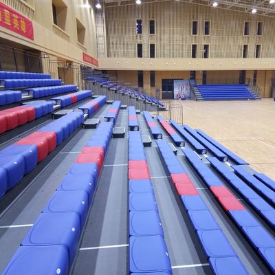 Color Customized Front Mounted Retractable Bleacher Seating with 2 Years Warranty for Stadiums and Arenas
