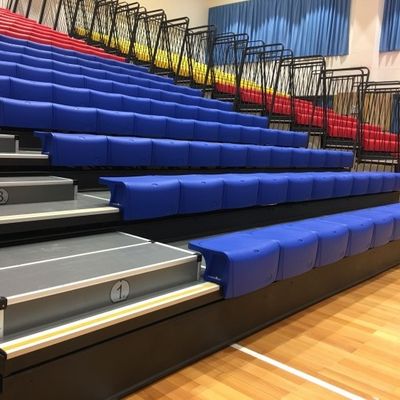 Front Mounted Retractable Bleacher Seating For Auditorium Cinema Stadium