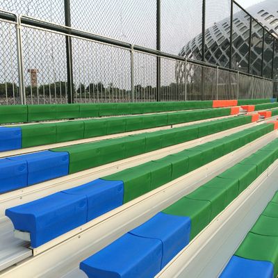 Multi Color Aluminum Bleacher Bench With Plastic Seats Corrosion Resistant