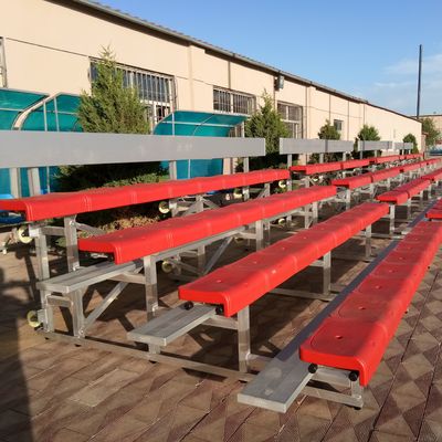 Portable Stadium Outdoor Metal Bleachers Aluminum Material With Plastic Seats