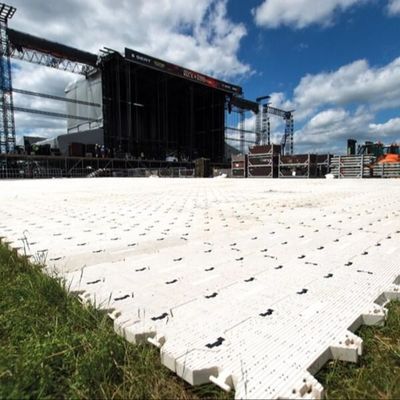 High Density Polyethylene Portable Event Flooring with 160 Tons Loading Capacity 91.6 x 22.6 x 3.53 cm Size and 1.98 kg/tile Weight