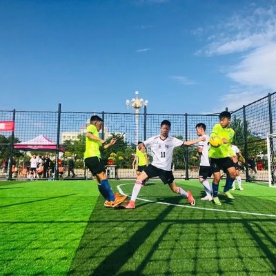 Good price 50mm Synthetic Interlocking Artificial Grass For Football Court online