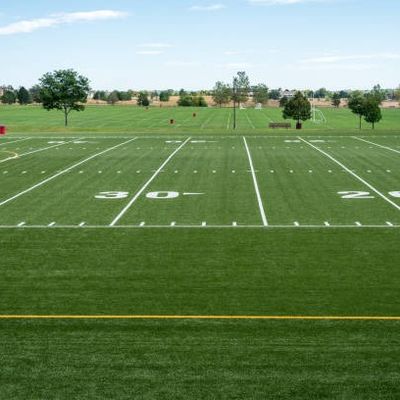 Good price 25m × 4m Per Roll Football Artificial Grass , Dark Green Soccer Field Synthetic Grass online