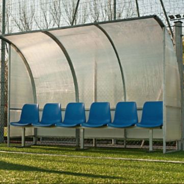 Good price 4 Seats Outdoor Soccer Team Shelter , Substitute Soccer Benches With Cover online