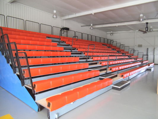 Customized Retractable Bleacher Seating Straight Or Curved Configuration And Length