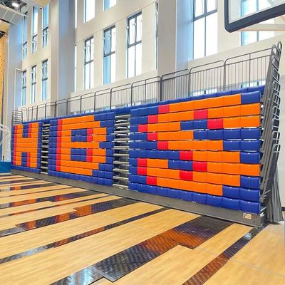 Customized Width Foldable Retractable Bleacher Seating Silver 4 - 10 Rows