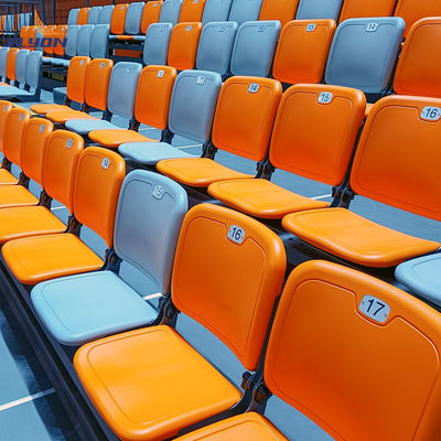 200-500 People Capacity Gym Bleachers Retractable Optional Flooring Customized Width