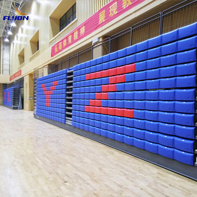 Customized Indoor Retractable Bleachers Aluminum Material Optional Handrail For Customized Needs