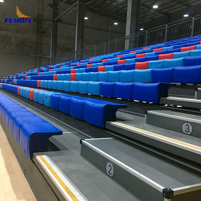 Silver Retractable Bleacher Seating for Easy Installation and Customization