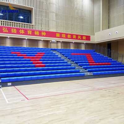 200-500 People Capacity Retractable Bleacher Seating Custom Width Straight Or Curved Configuration