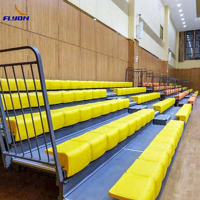 Silver Retractable Bleacher Seating Customized and Easy Installation