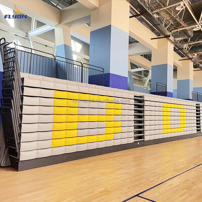 Good price 200 Seats HDPE Material Retractable Bleachers with Customizable Color for Gymnasium and School online