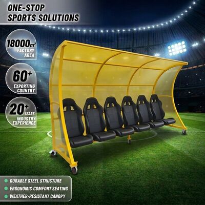 Good price Customizable Color Soccer Team Dugout with Weather-resistant PC Roof and 3-Year Warranty Portable Bench Shelter online