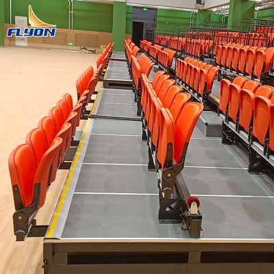 Good price Electric Telescopic Retractable Bleacher Seating with Riser Mounted Folding Chairs and Waterproof Finish for Gym online