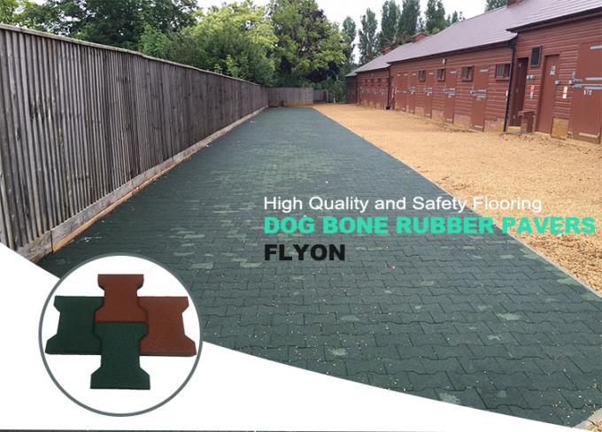 Playground Rubber Flooring Mat with Easy Installation and Endurable Dog bone paver 0