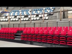 4-10 Rows Retractable Bleacher Seating With Silver Finish And Customizable Height