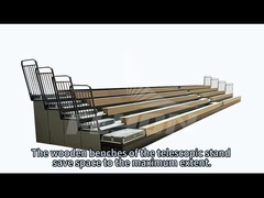 3-10 Rows Factory Directly High Standard Telescopic Bleachers Wooden bench